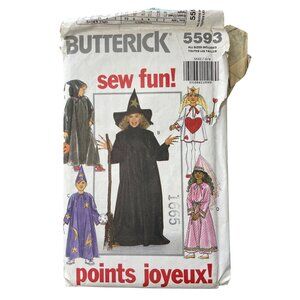 90s Butterick 5593 Costume Sewing Pattern All Sizes Children Boys Girls 1991 CUT